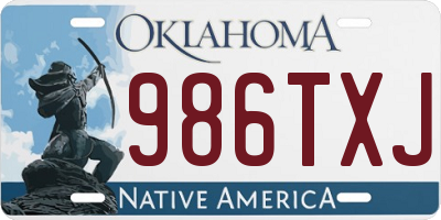 OK license plate 986TXJ