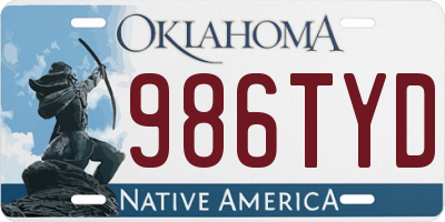 OK license plate 986TYD