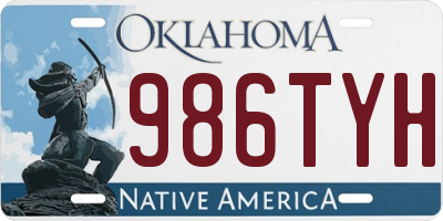OK license plate 986TYH