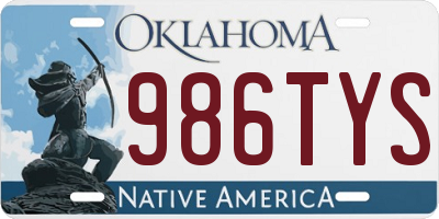 OK license plate 986TYS