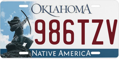 OK license plate 986TZV
