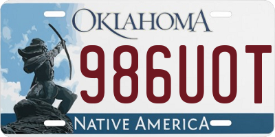 OK license plate 986UOT