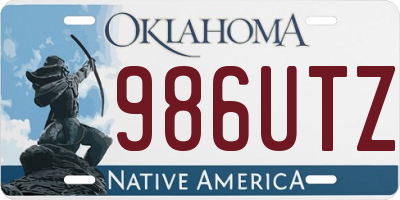OK license plate 986UTZ