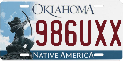 OK license plate 986UXX