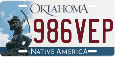 OK license plate 986VEP