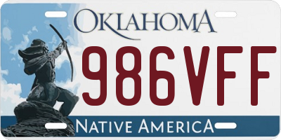OK license plate 986VFF
