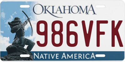 OK license plate 986VFK