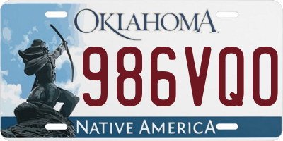 OK license plate 986VQO