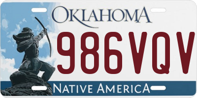 OK license plate 986VQV