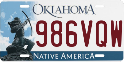 OK license plate 986VQW