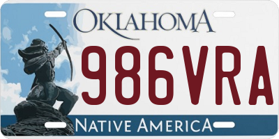 OK license plate 986VRA