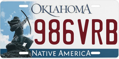 OK license plate 986VRB