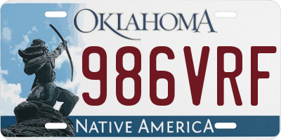 OK license plate 986VRF