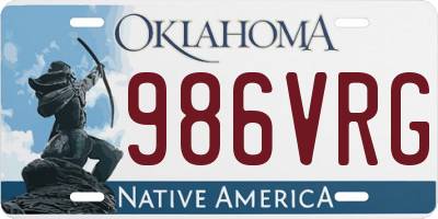 OK license plate 986VRG