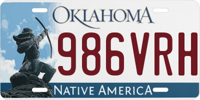 OK license plate 986VRH