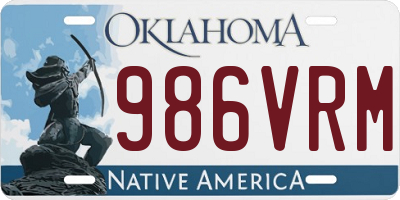 OK license plate 986VRM