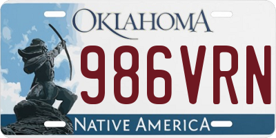 OK license plate 986VRN