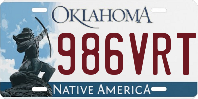 OK license plate 986VRT