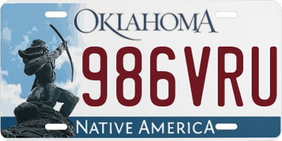 OK license plate 986VRU
