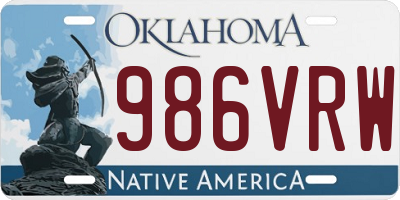 OK license plate 986VRW