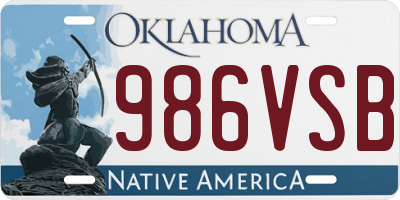 OK license plate 986VSB