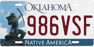OK license plate 986VSF