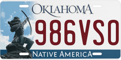OK license plate 986VSO