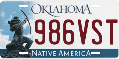 OK license plate 986VST