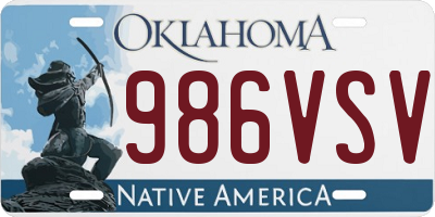OK license plate 986VSV