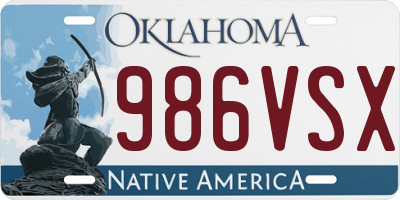 OK license plate 986VSX