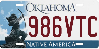 OK license plate 986VTC
