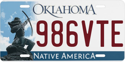 OK license plate 986VTE