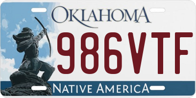 OK license plate 986VTF