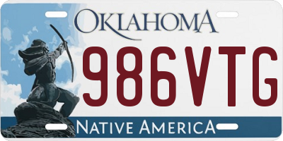 OK license plate 986VTG