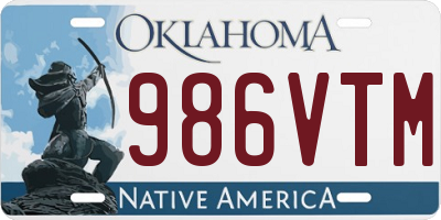 OK license plate 986VTM