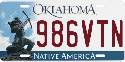 OK license plate 986VTN