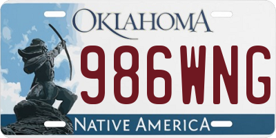 OK license plate 986WNG
