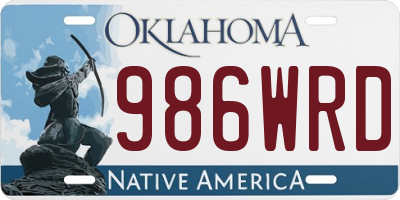OK license plate 986WRD