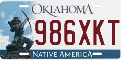 OK license plate 986XKT