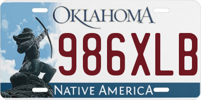OK license plate 986XLB