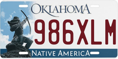OK license plate 986XLM