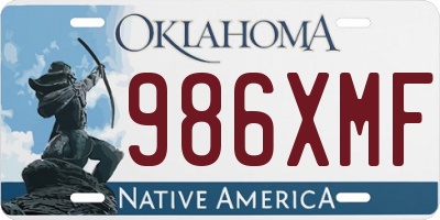 OK license plate 986XMF