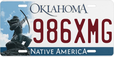 OK license plate 986XMG