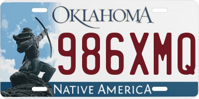 OK license plate 986XMQ