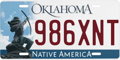 OK license plate 986XNT