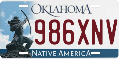 OK license plate 986XNV