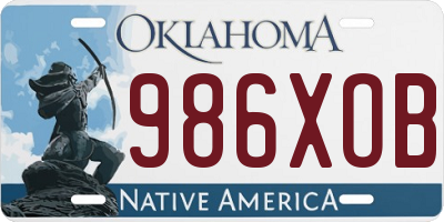 OK license plate 986XOB