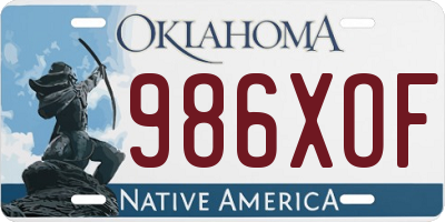 OK license plate 986XOF