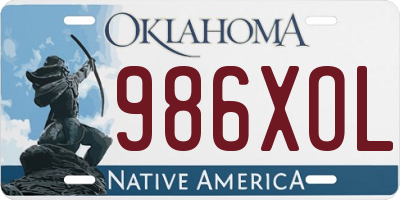 OK license plate 986XOL