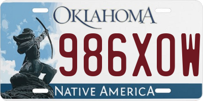 OK license plate 986XOW